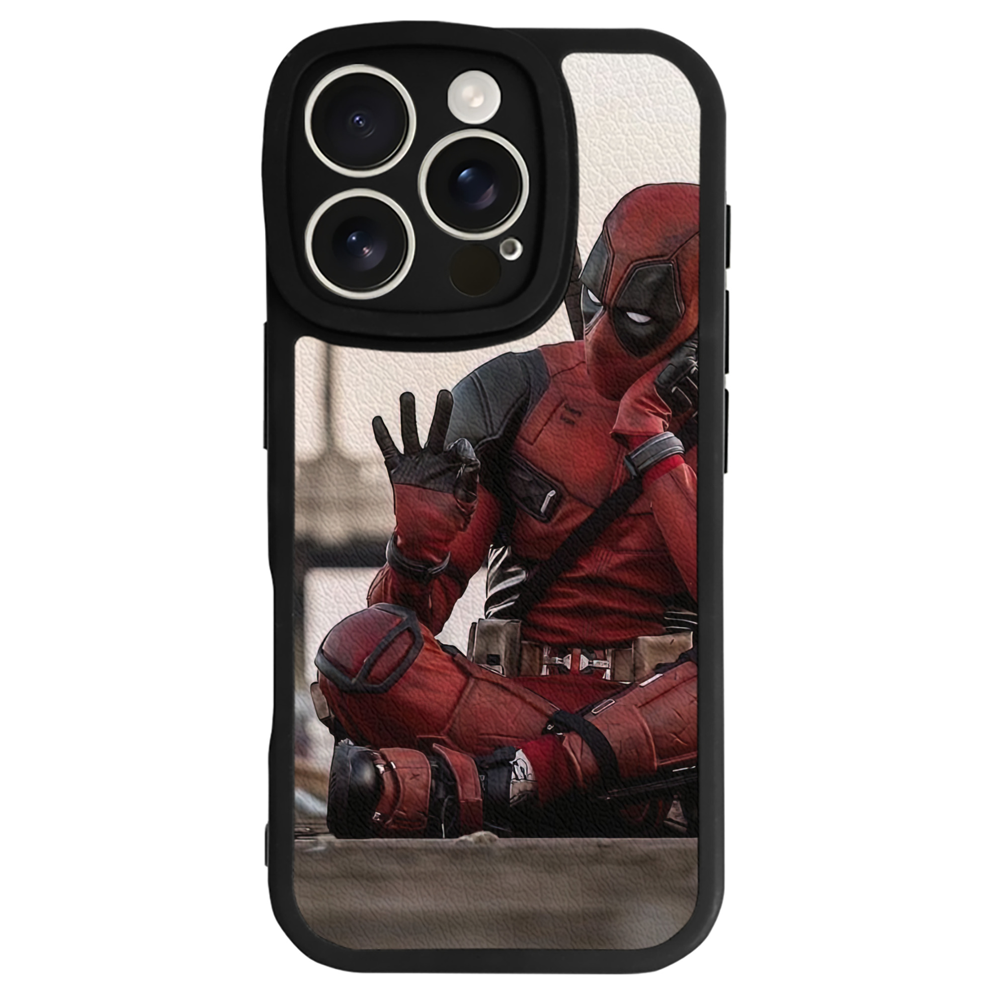 （画像用） Deadpool デッドプール 【iPhone 16シリーズ対応】シリコンスマホケース（レザー調） 材質：シリコン